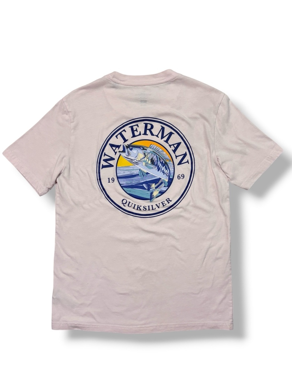 QUIKSILVER Pink Waterman Gentleman Graphic Tee Size Small